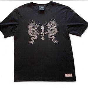 Project x Paris size large Black and silver dragon graphic tee Men's T-Shirt